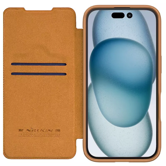 Torbica Nillkin Qin Prop za iPhone 16 Pro 6.3 braon