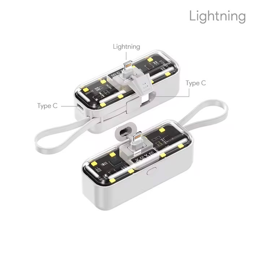 Power bank prenosiva baterija privezak Oxpower 5000mAh lightning bela