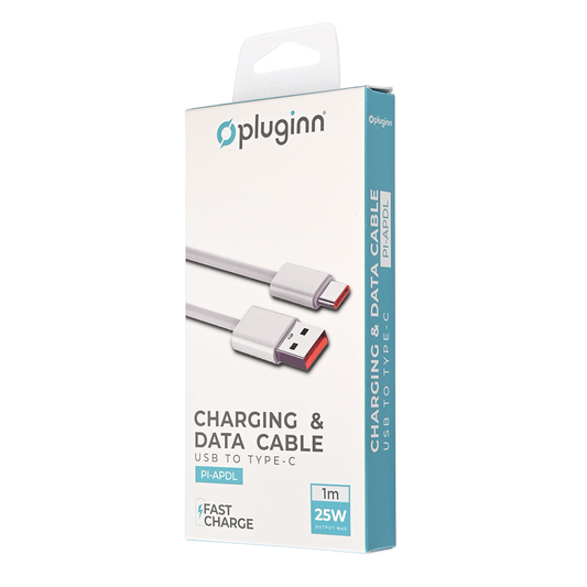Data kabl Pluginn fast 25W USB na Type C beli 1m