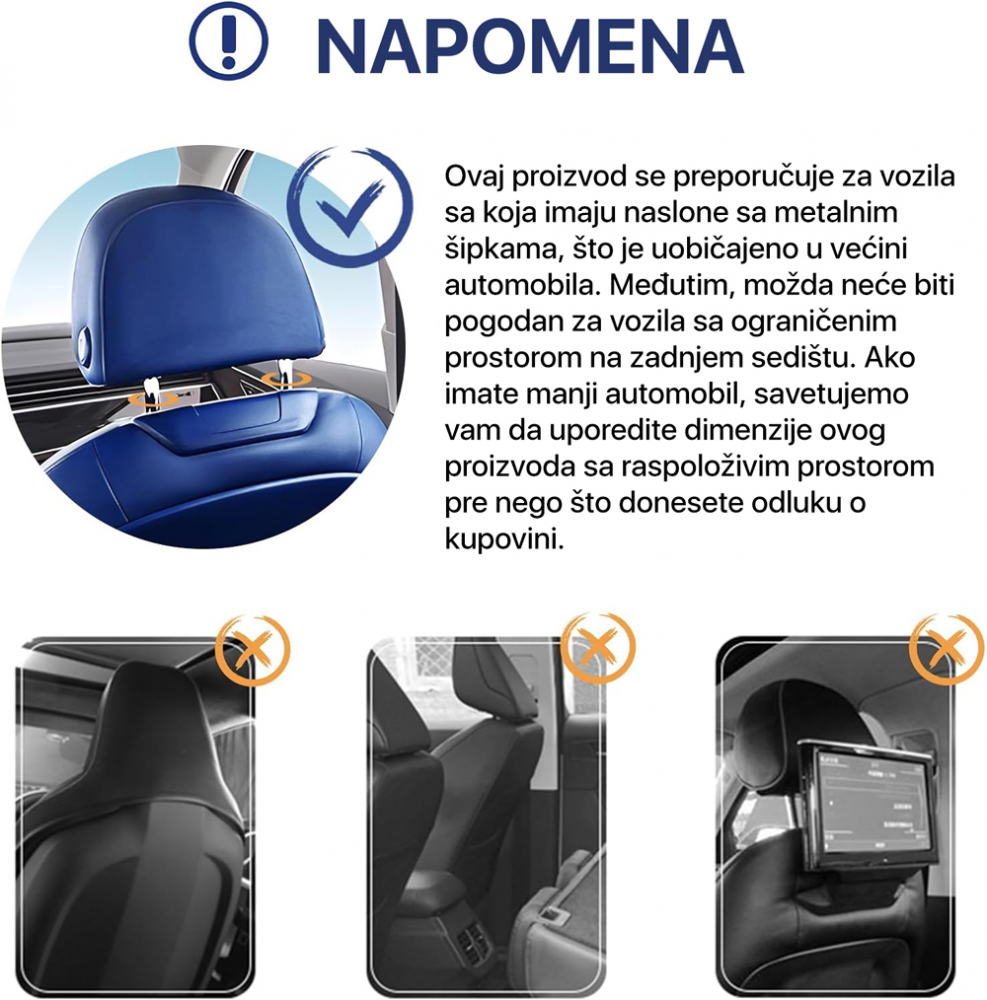 Sklopivi sto za auto sediste