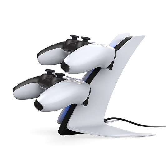 Dobe TP5-0557 stalak-punjac za dva gamepada sa osvetljenjem PS5 beli