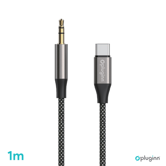 Adapter Pluginn 3.5mm na Type C 1m crni
