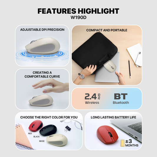 Kancelarijski Wireless mis Fantech W193D crni