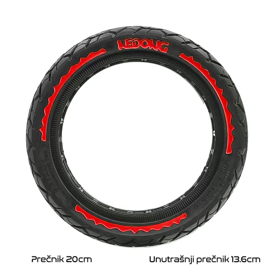 Guma za elektricni trotinet 8.5x2.0 inch off road crno crvena