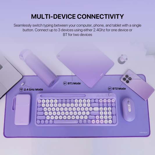 Combo mis tastatura wireless Fantech WK-899 GO mochi101 ljubicasta