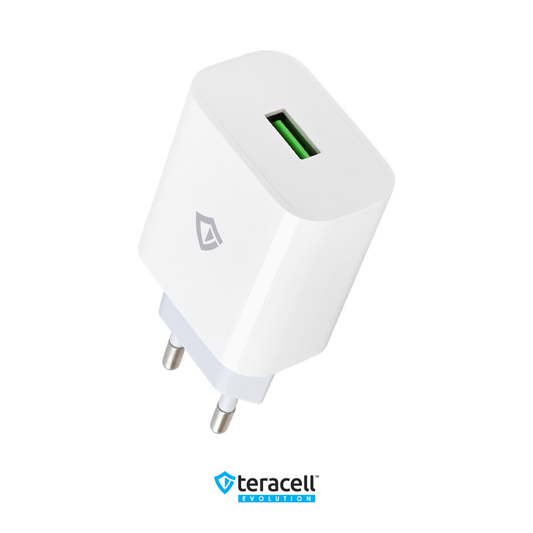 Kucni punjac Teracell Evolution TC-09 QC3.0 18W sa micro USB kablom beli CE