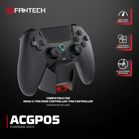 Joypad wireless charging dock Fantech ACGP05 WGP16, PS5 compatible crni