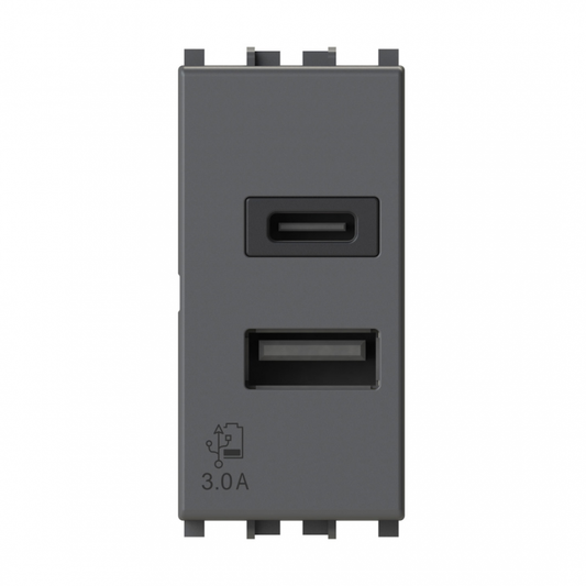 Uticnica USB CA 20W Vimar Arke crna 4B.V19.USB.30