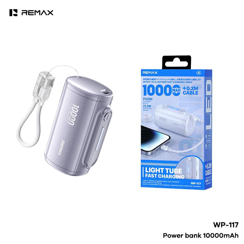 Power bank prenosiva baterija REMAX PD 22.5W WP-117 10000mAh siva