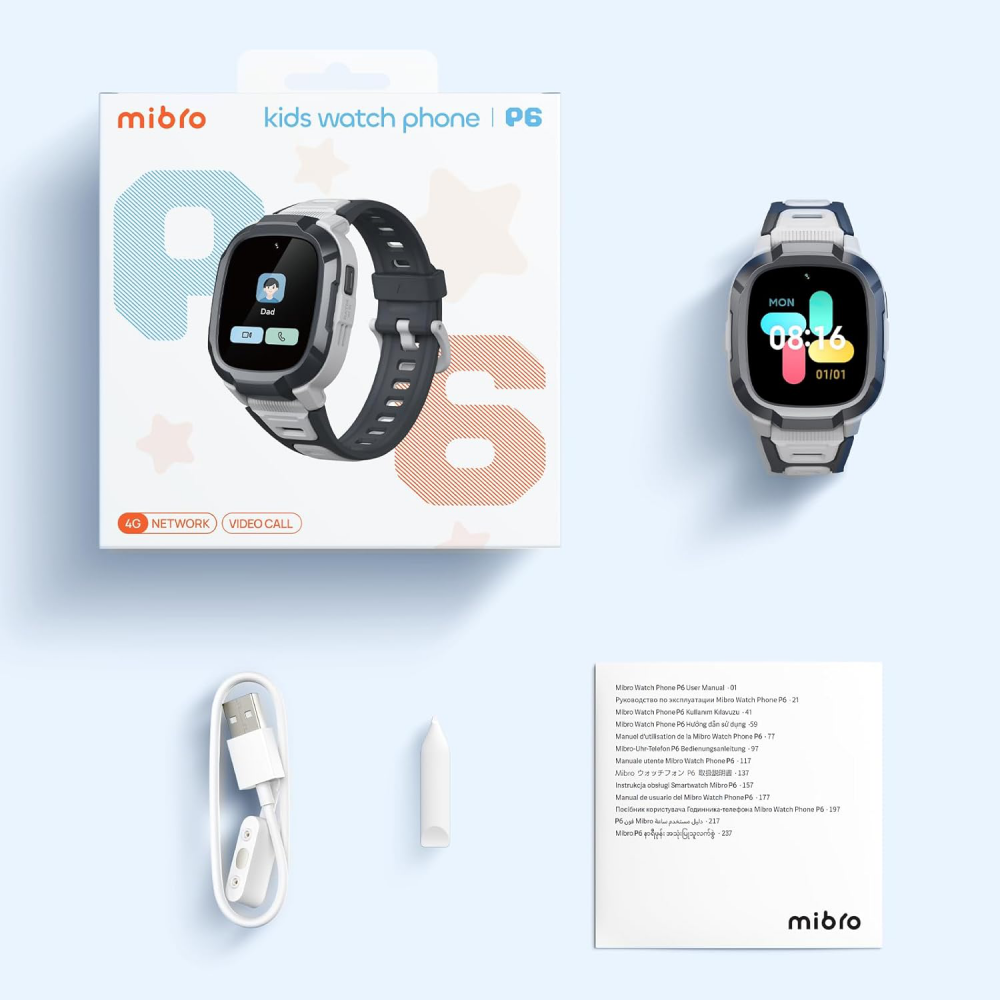 Smart watch MIBRO P6 , 1.4" TFT, GPS,SIM,128Gb, sivi