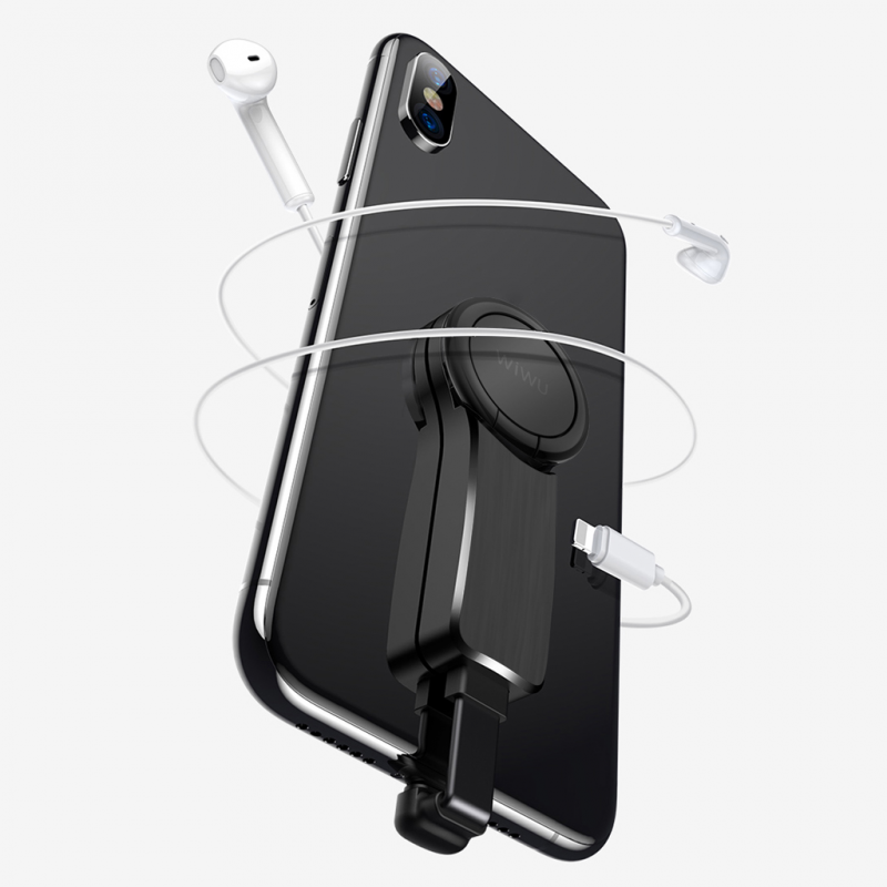 Adapter Wiwu za slusalice i punjenje iPhone lighting crni