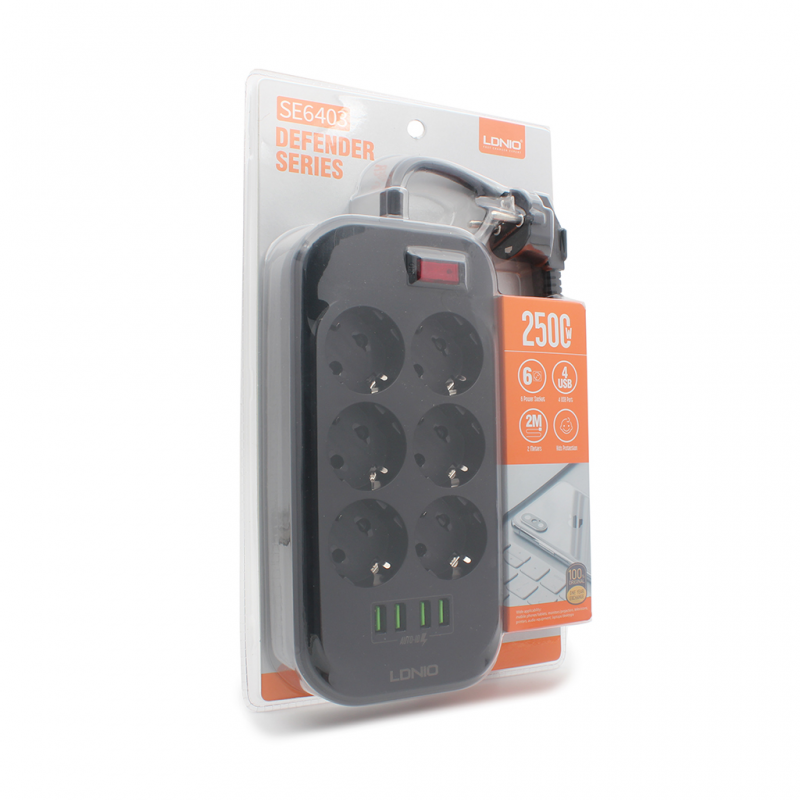 Produzni kabl LDNIO SE6403 6 uticnica 4xUSB 2.0m