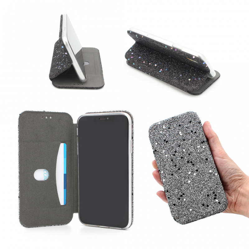 Torbica Flip Diamond za iPhone XS Max bela