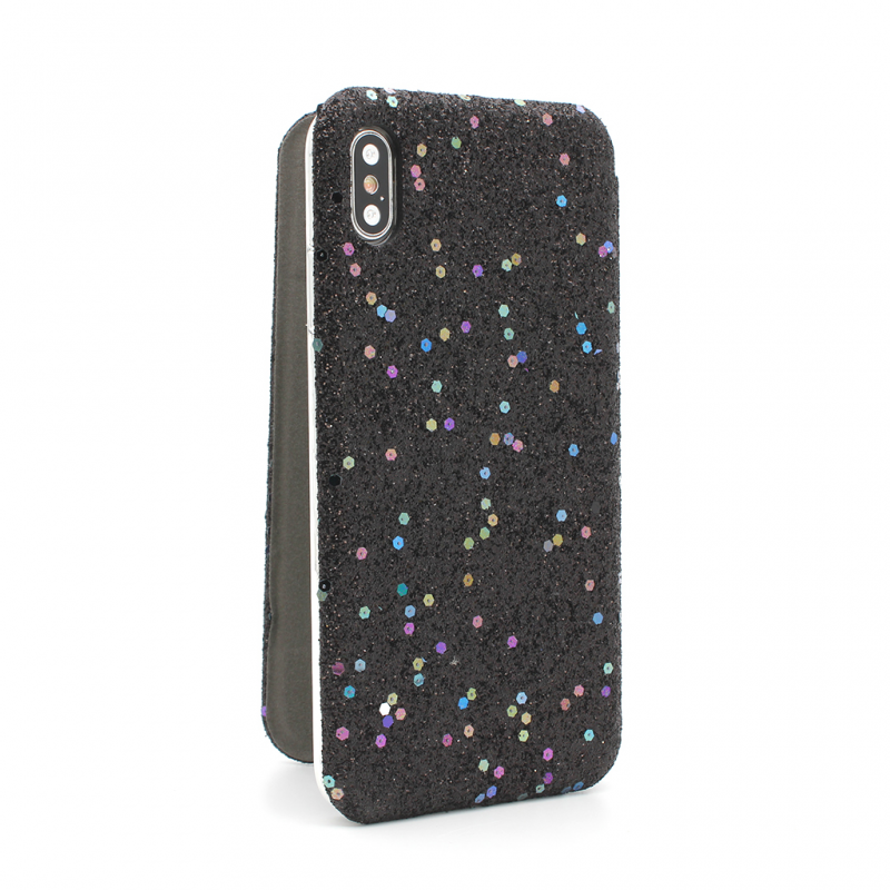 Torbica Flip Diamond za iPhone XS Max crna