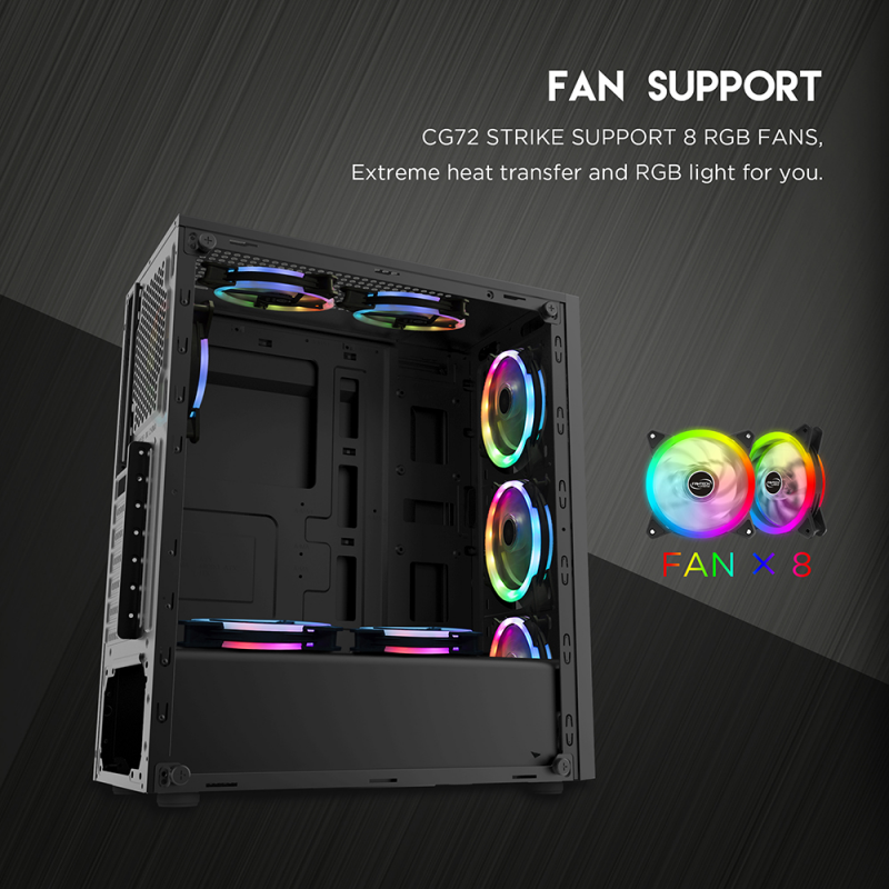 Kuciste Gaming Fantech CG72 Midi crno