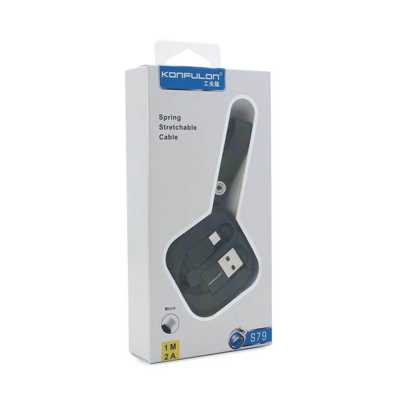Data kabl KONFULON S79 privezak micro USB crni 1m