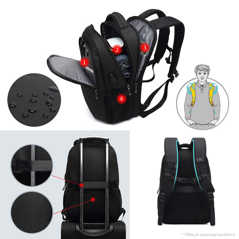 Ranac POSO 652 Casual crni