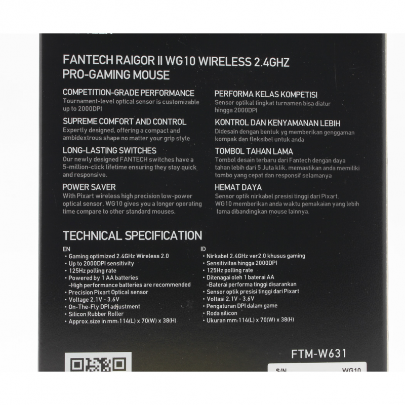 Mis Wireless Fantech WG10 Raigor II crni
