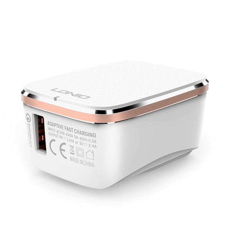 Kucni punjac LDNIO A1204Q Quick Charge 3.0 USB 5V 2.4A sa micro USB kablom beli