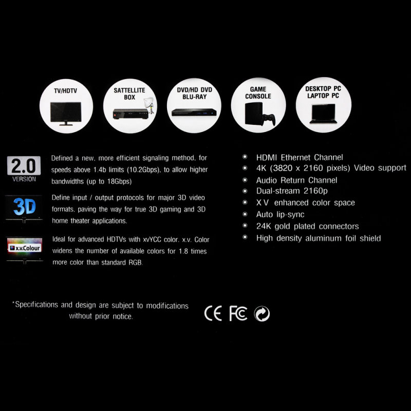 Kabl HDMI 4K 3m JWD-02