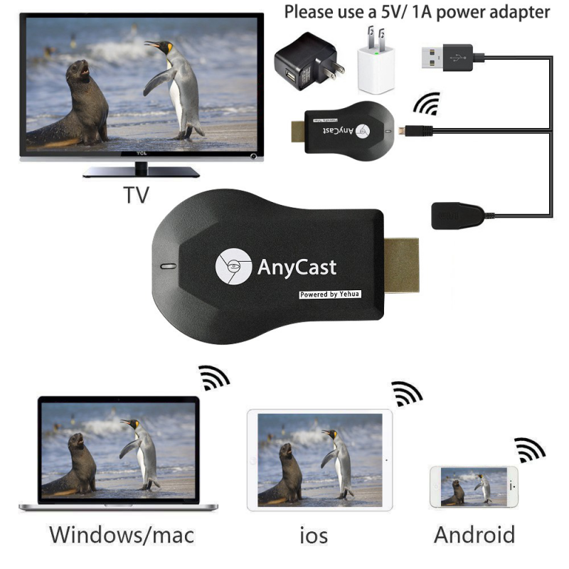 AnyCast M9 Plus USB Wi-Fi HDMI prijemnik za TV JWD-SP35