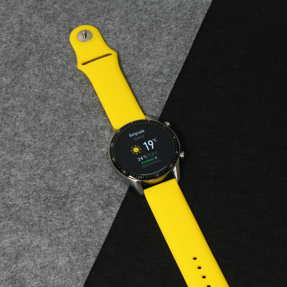 Narukvica plain za smart watch 22mm zuta