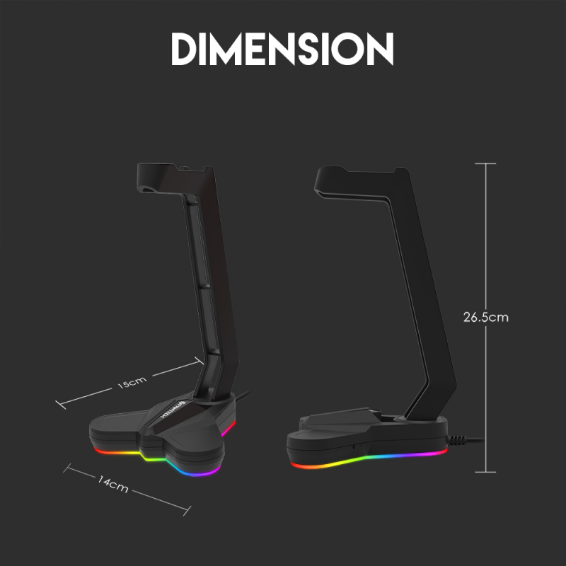 Stalak za slusalice Fantech AC3001S RGB crveni