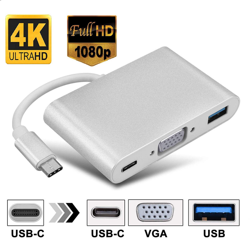 Adapter TYPE C na VGA 3u1 JWD-T7