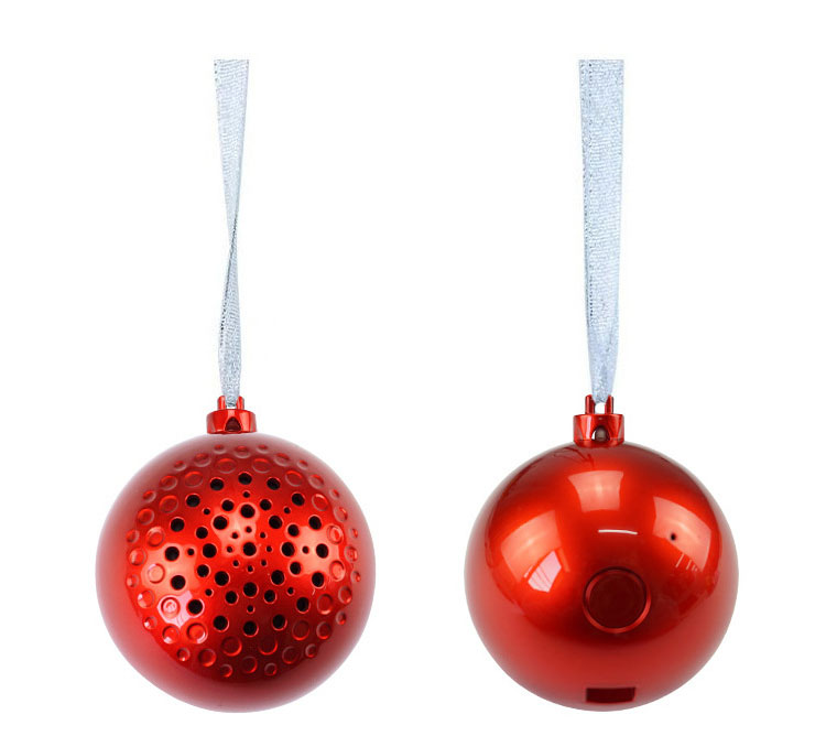 Bluetooth zvucnik novogodisnji ukras crveni