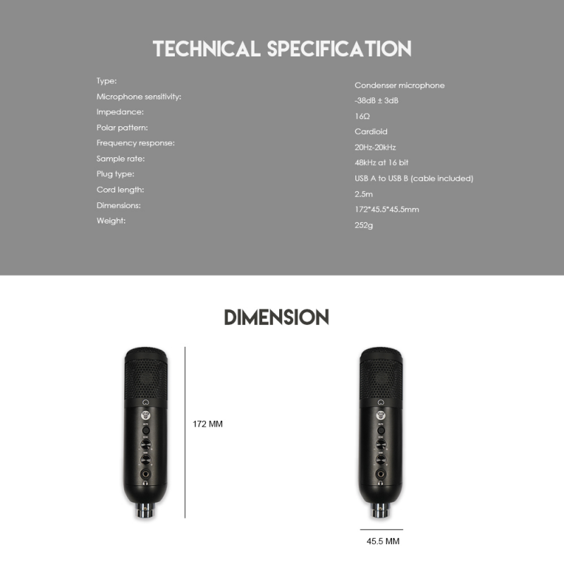 Mikrofon Fantech MCX01 Leviosa crni
