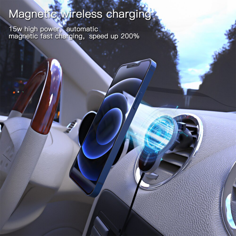 Auto punjac iPhone magnetic 15W crni