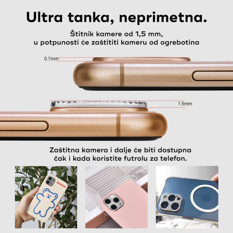 Zastita kamere Cirkon za iPhone X srebrna