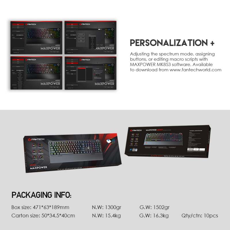 Tastatura Mehanicka Gaming Fantech MK853 RGB Maxpower (red switch) Space Edition