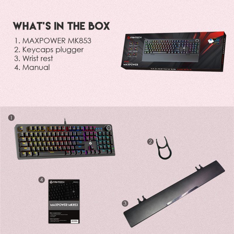Tastatura Mehanicka Gaming Fantech MK853 RGB Maxpower (red switch) Space Edition