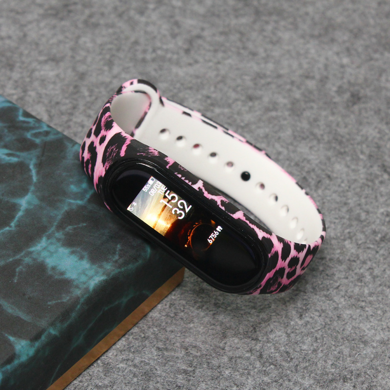 Narukvica za smart watch Xiaomi Mi Band M3/M4 leopard pink