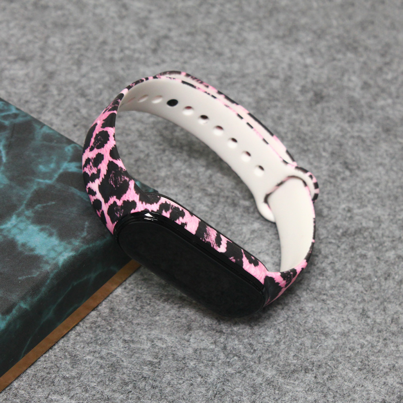 Narukvica za smart watch Xiaomi Mi Band M5/M6  leopard pink