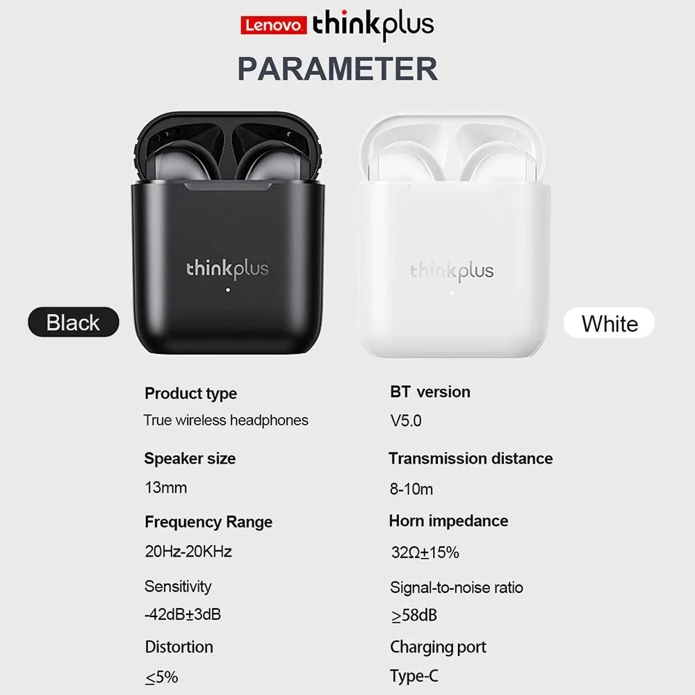 Bluetooth slusalice Lenovo LP2 Airpods bele