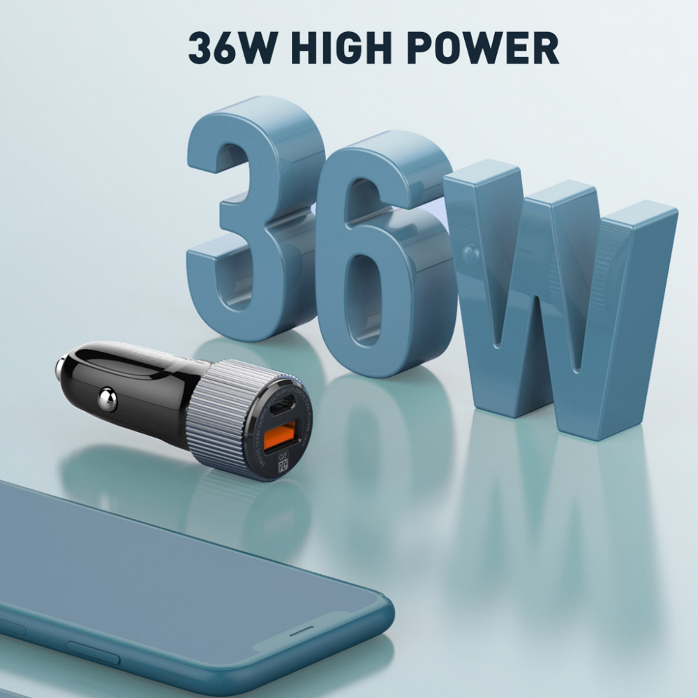 Auto punjac LDNIO C510Q PD/QC3.0 36W sa iPhone lightning kablom