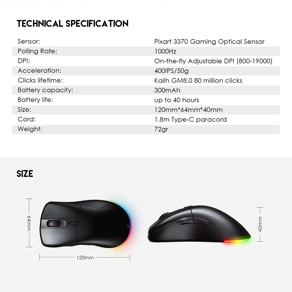Mis Wireless Gaming Fantech XD5 Helios GO crni