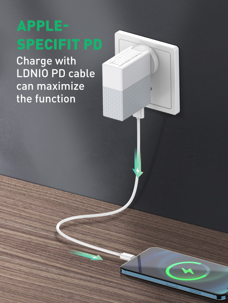 Kucni punjac LDNIO A2620C PD+QC3.0 65W sa Type C na Type C kablom