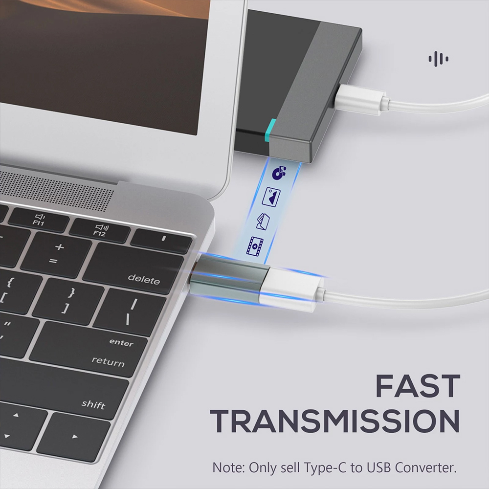 Adapter LDNIO LC140 USB na Type C sivi