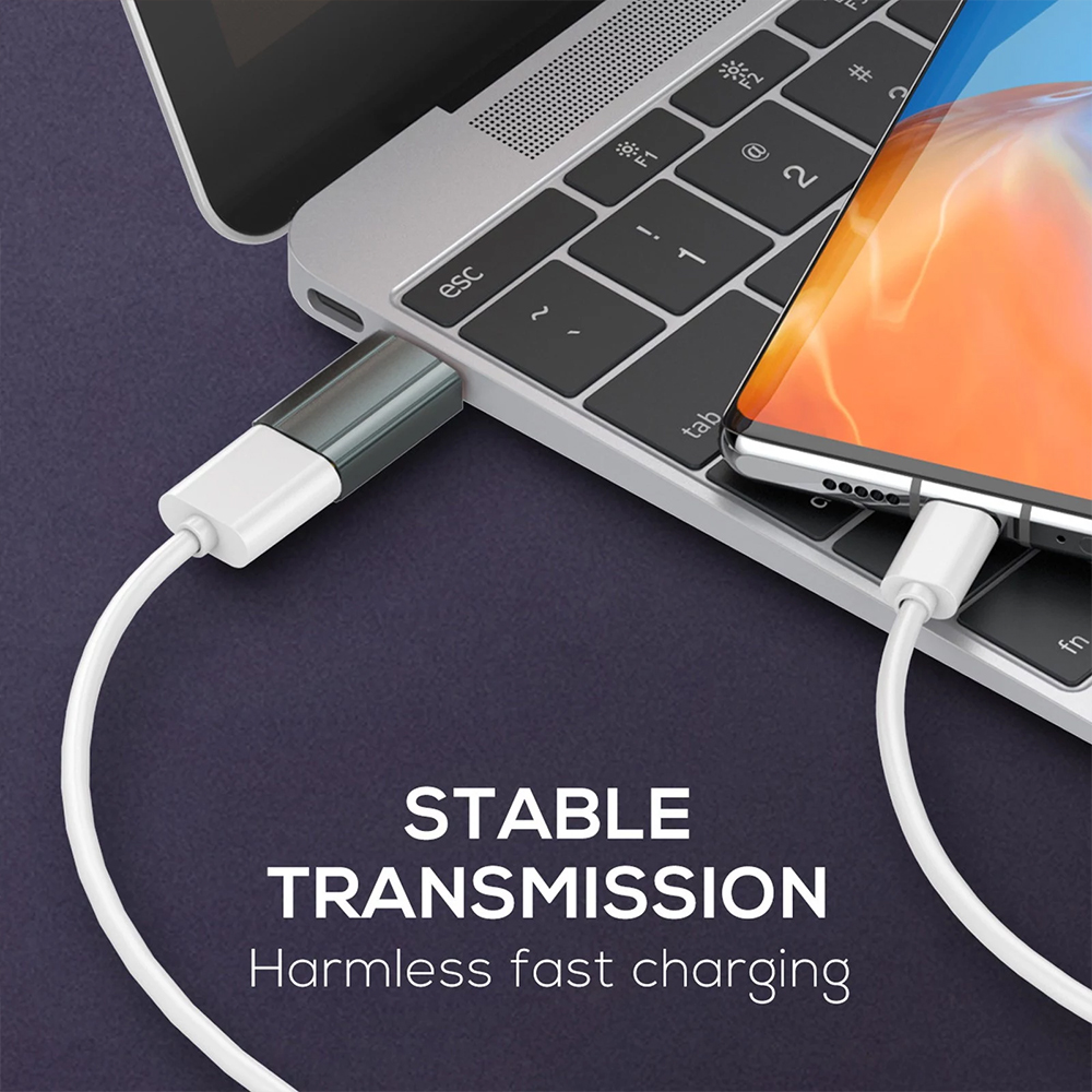 Adapter LDNIO LC140 USB na Type C sivi