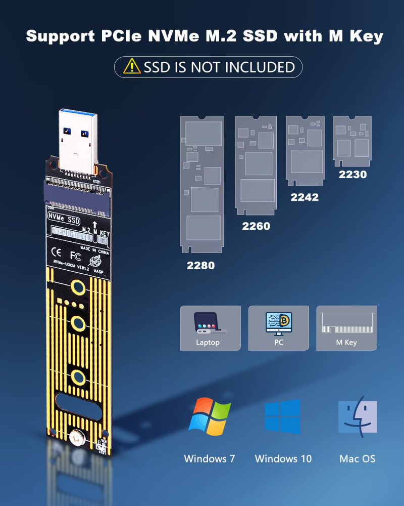 Adapter SSD NVMe na USB 3.0