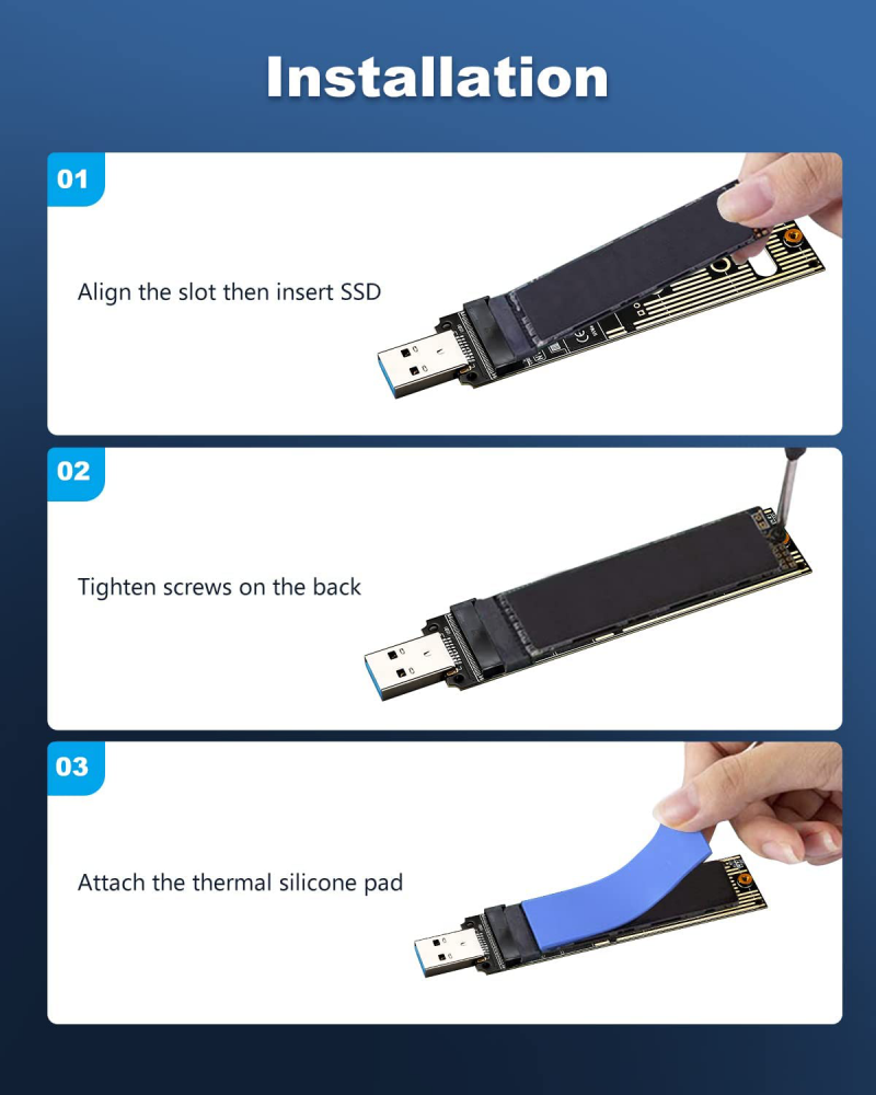 Adapter SSD NVMe na USB 3.0