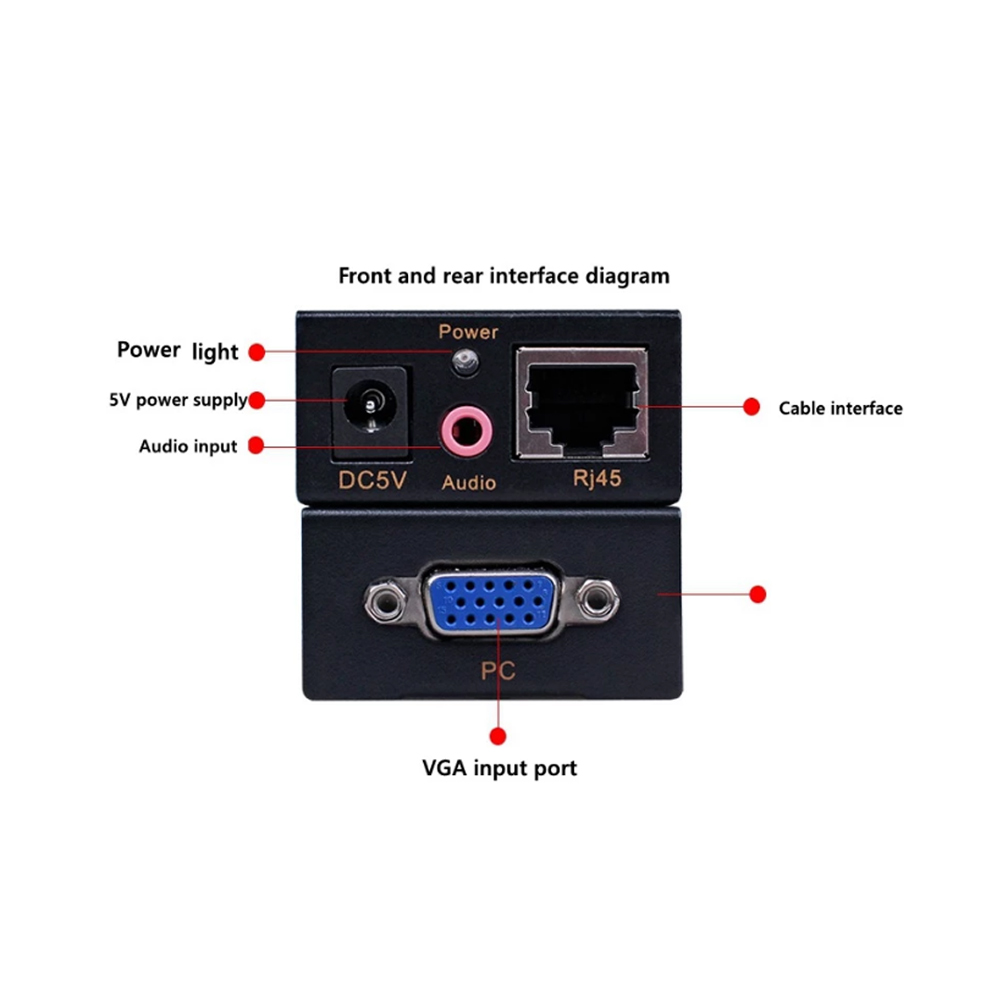 Adapter VGA na RJ45 Signal extender JWD-SP05 100m
