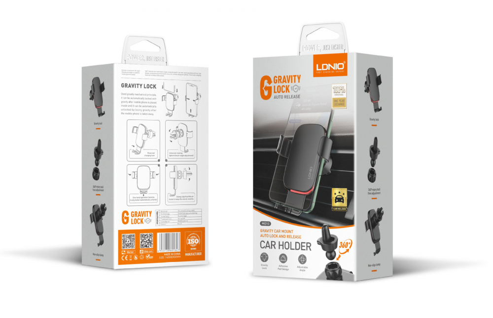 Auto stalak za ventilaciju LDNIO MG10 sivi