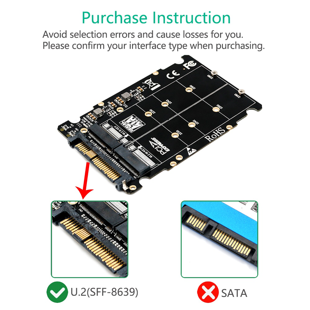 Adapter SSD NVMe na U.2