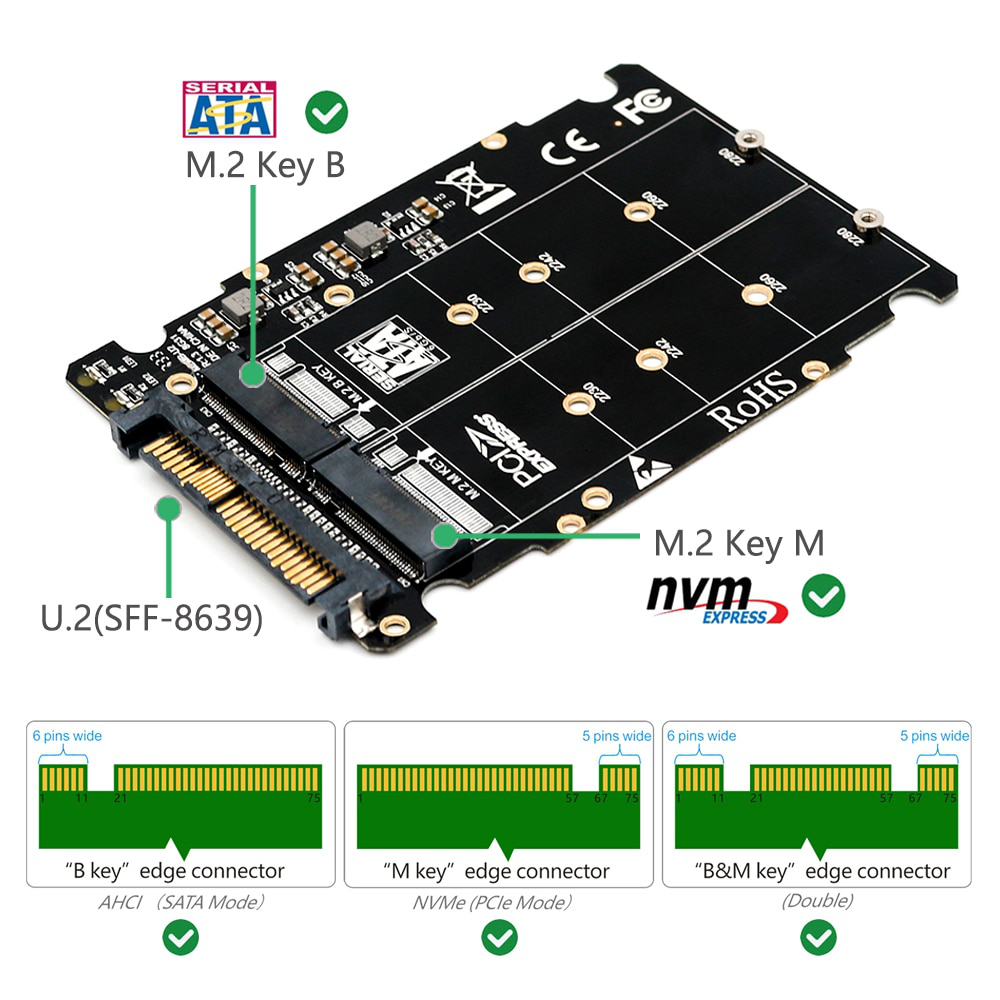 Adapter SSD NVMe na U.2