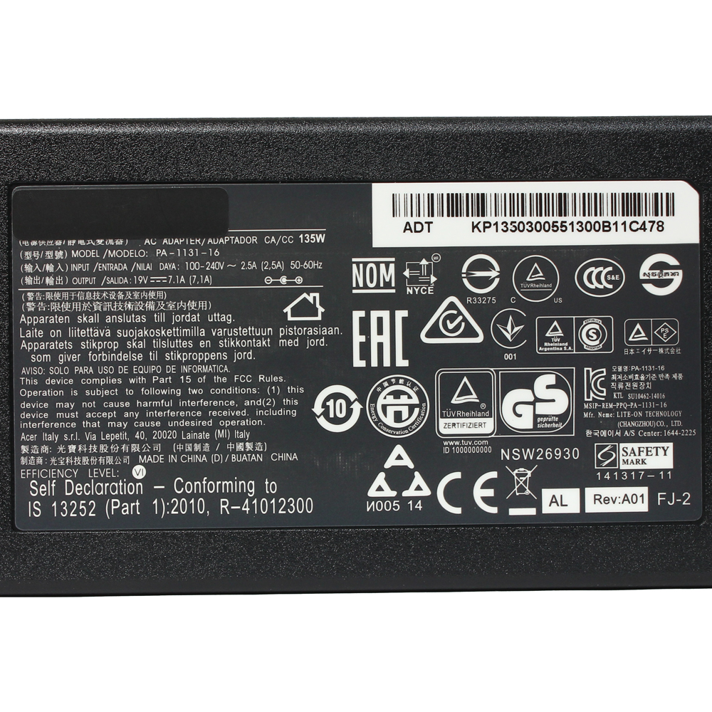 Punjac za laptop Acer 19V 7.1A (5.5*1.7) ugao 90 slim