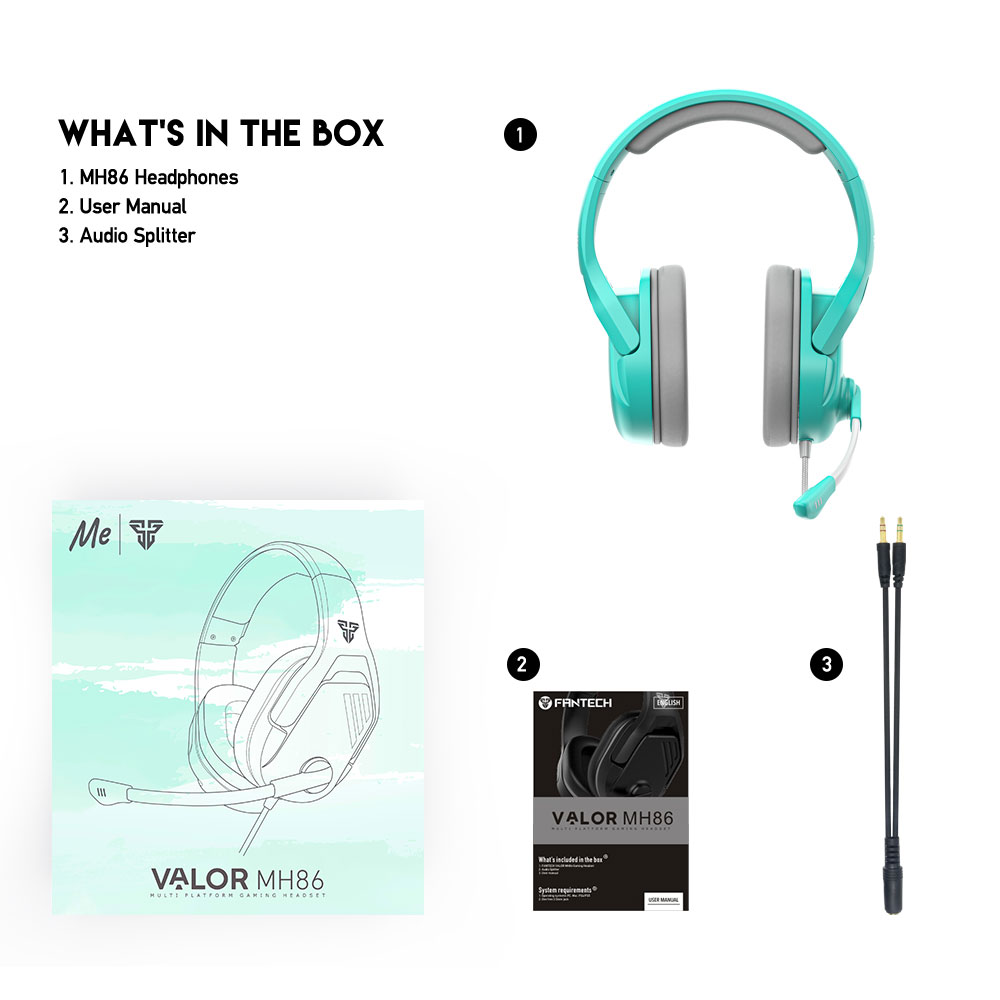 Slusalice Gaming Fantech MH86 Valor Mint Edition